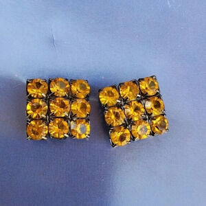 1980s Yellow Brilliant earrings‎